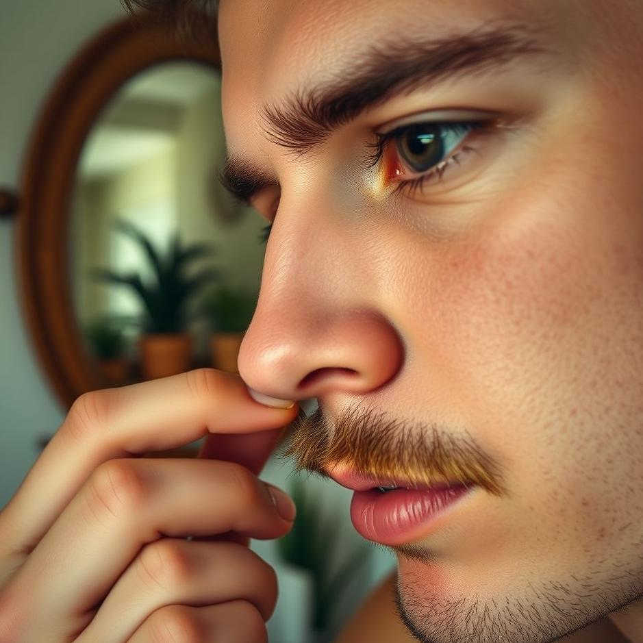 Dream : Picking up moustache hairs 