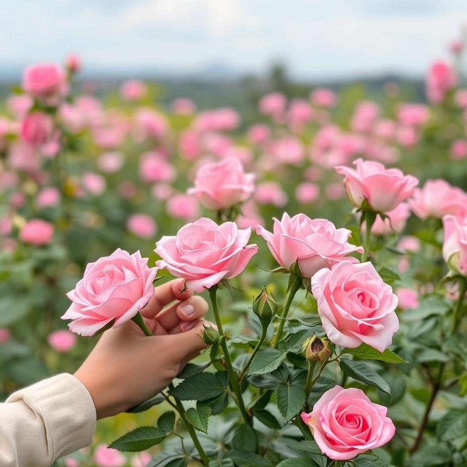 Dream : Picking up pink roses in a dream