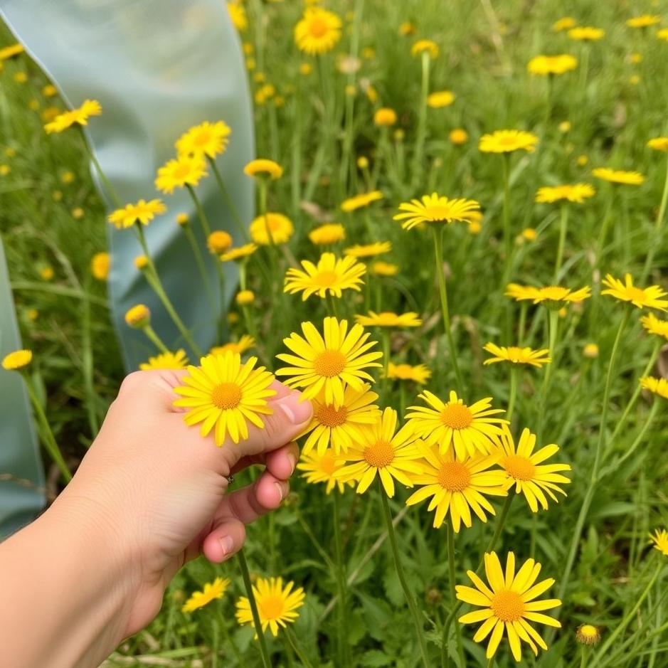 Dream : Picking yellow daisies