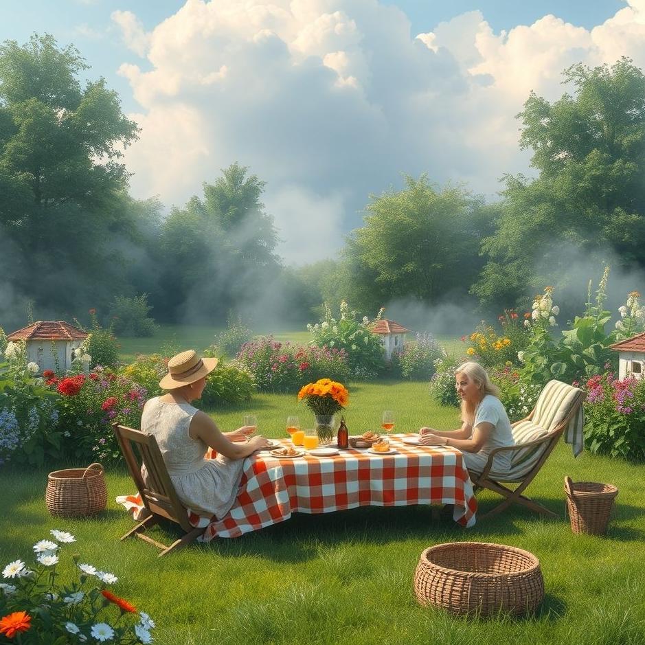 Dream : Picnic on the garden in the dream
