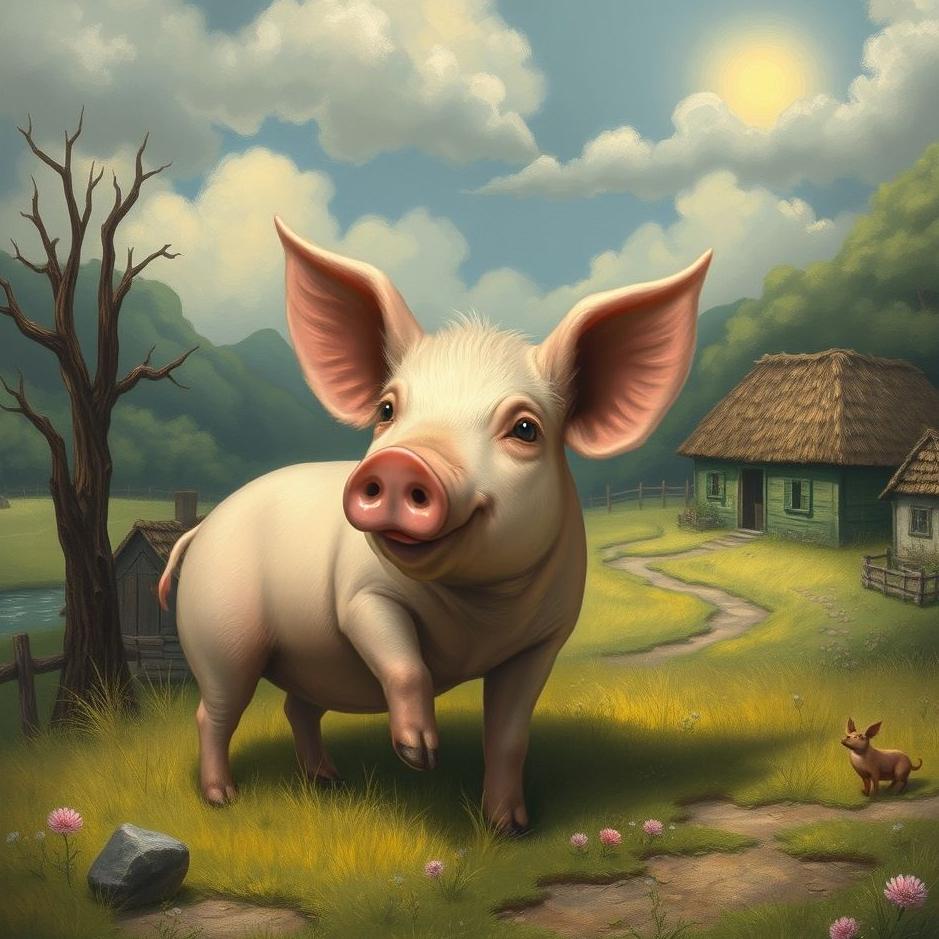 Dream : Pig in a village in a dream
