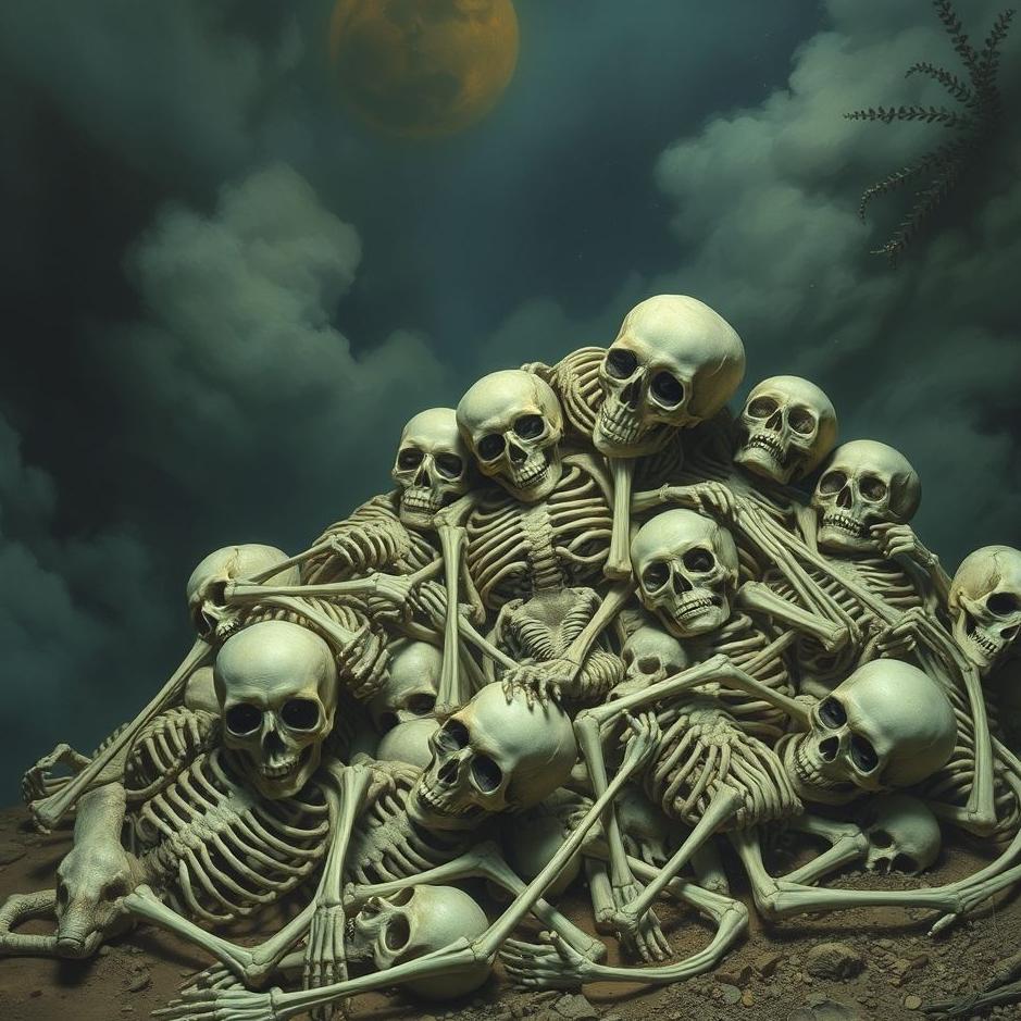 Dream : Pile of skeletons in a dream