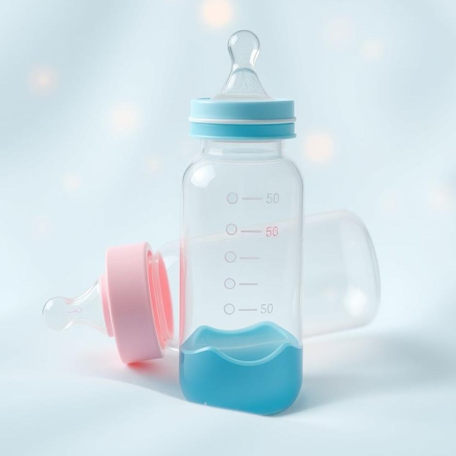 Dream : Pink and blue baby bottle in a dream