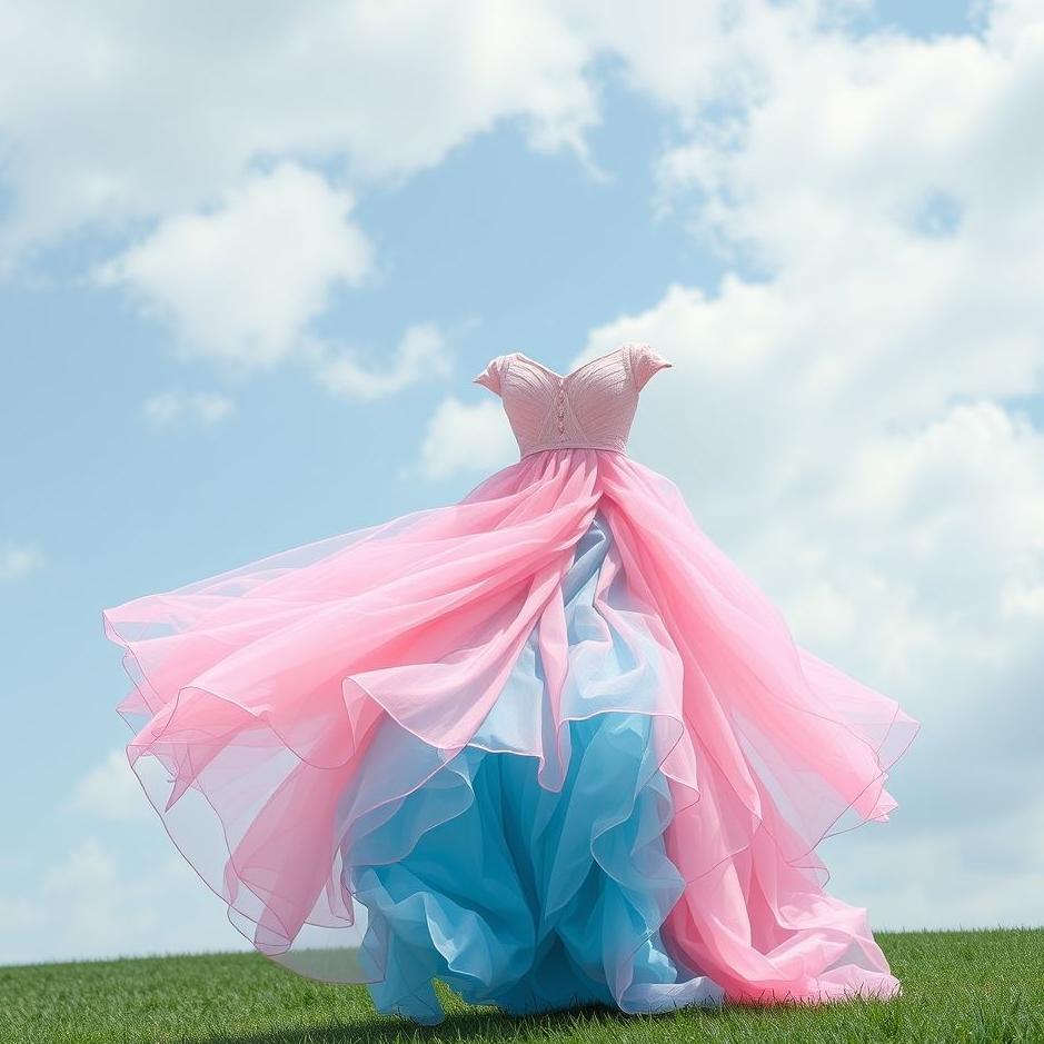 Dream : Pink and blue dress in a dream