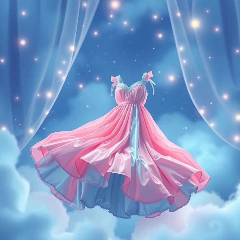 Dream : Pink and blue nightgown in a dream