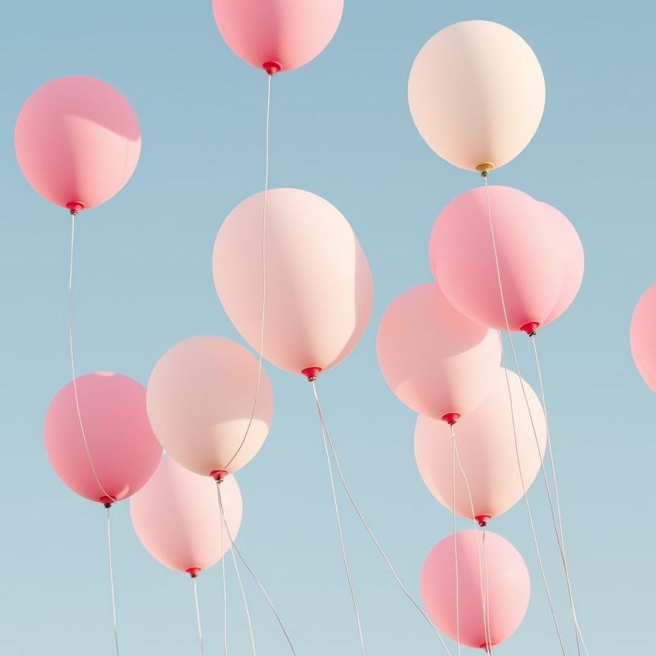Dream : Pink and white balloons in a dream
