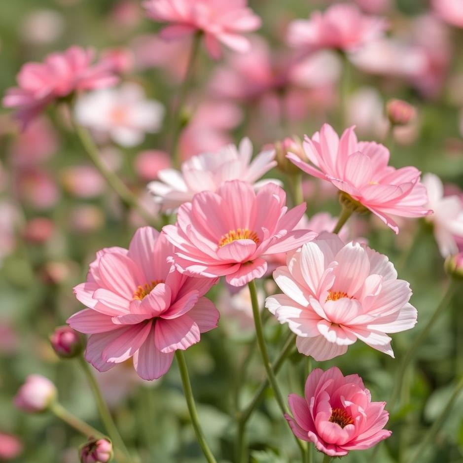 Dream : Pink and white flowers in a dream