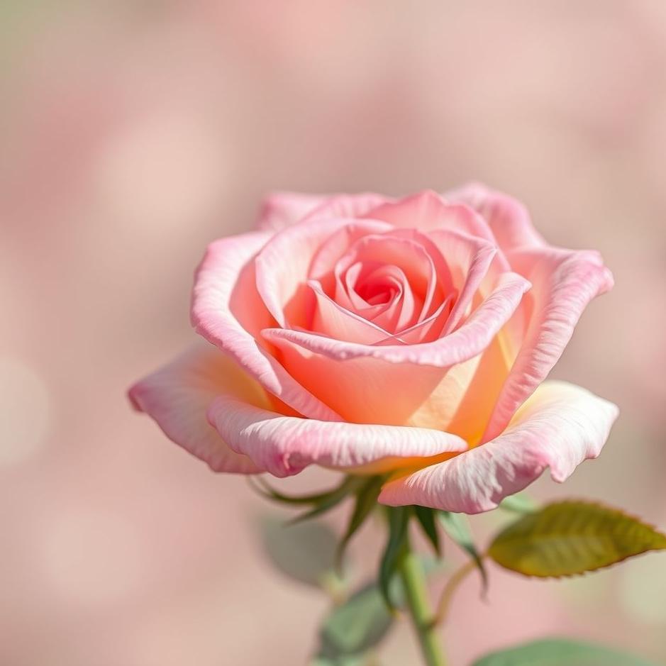 Dream : Pink and white rose in a dream