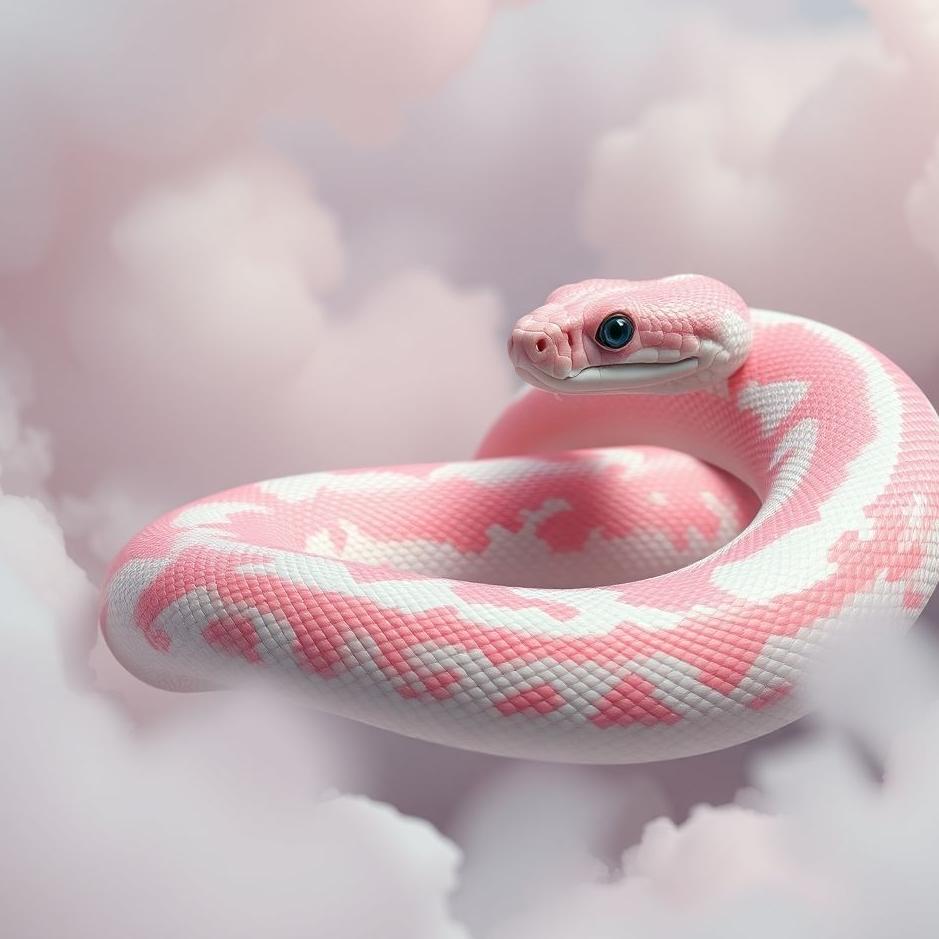 Dream : Pink and white snake in a dream