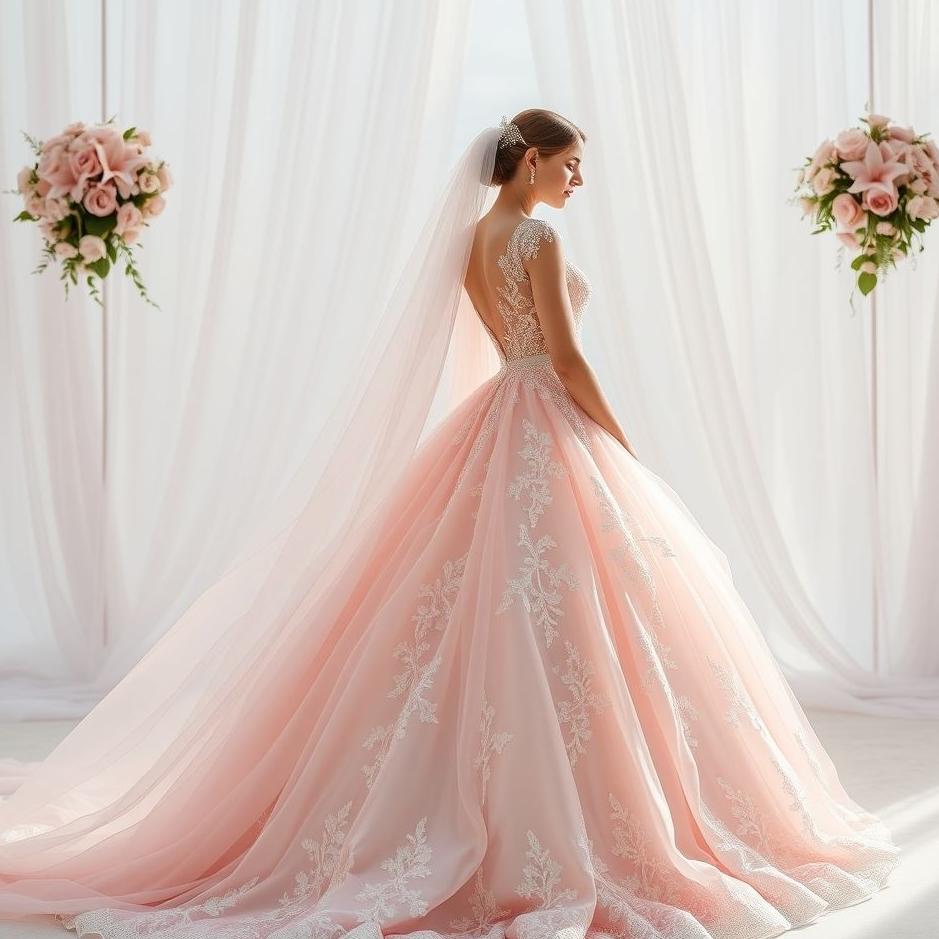 Dream : Pink and white wedding dress in a dream