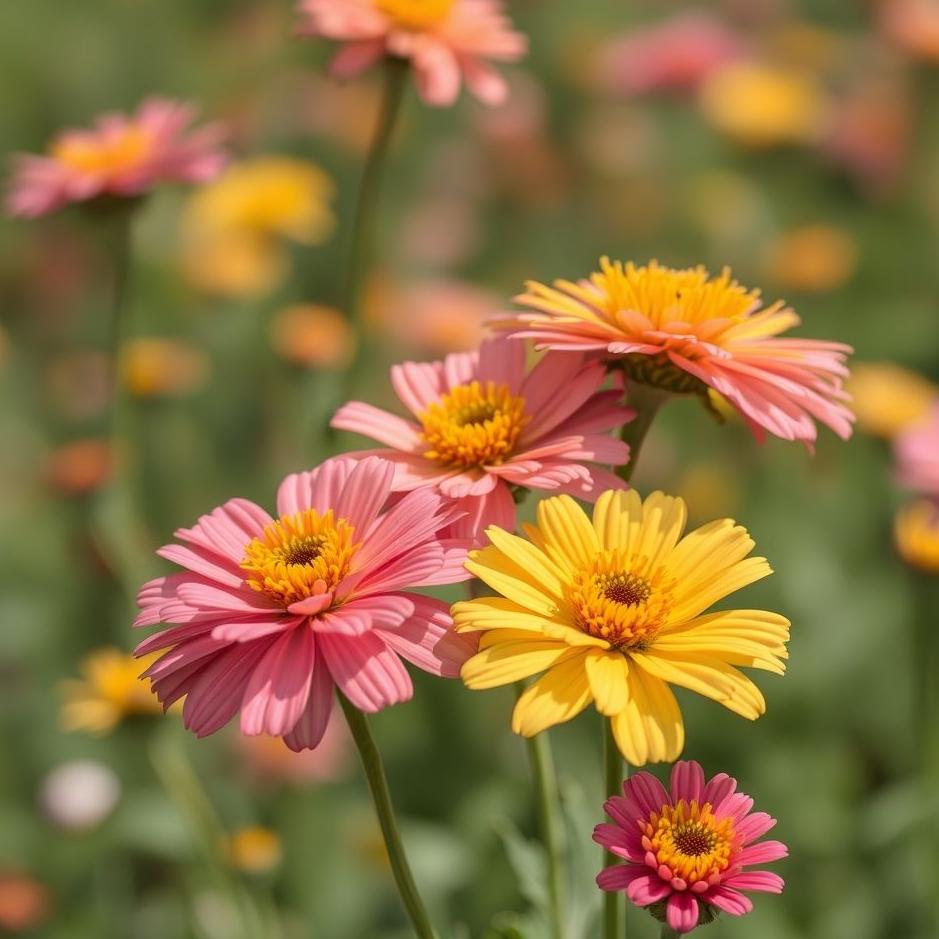 Dream : Pink and yellow flowers in a dream