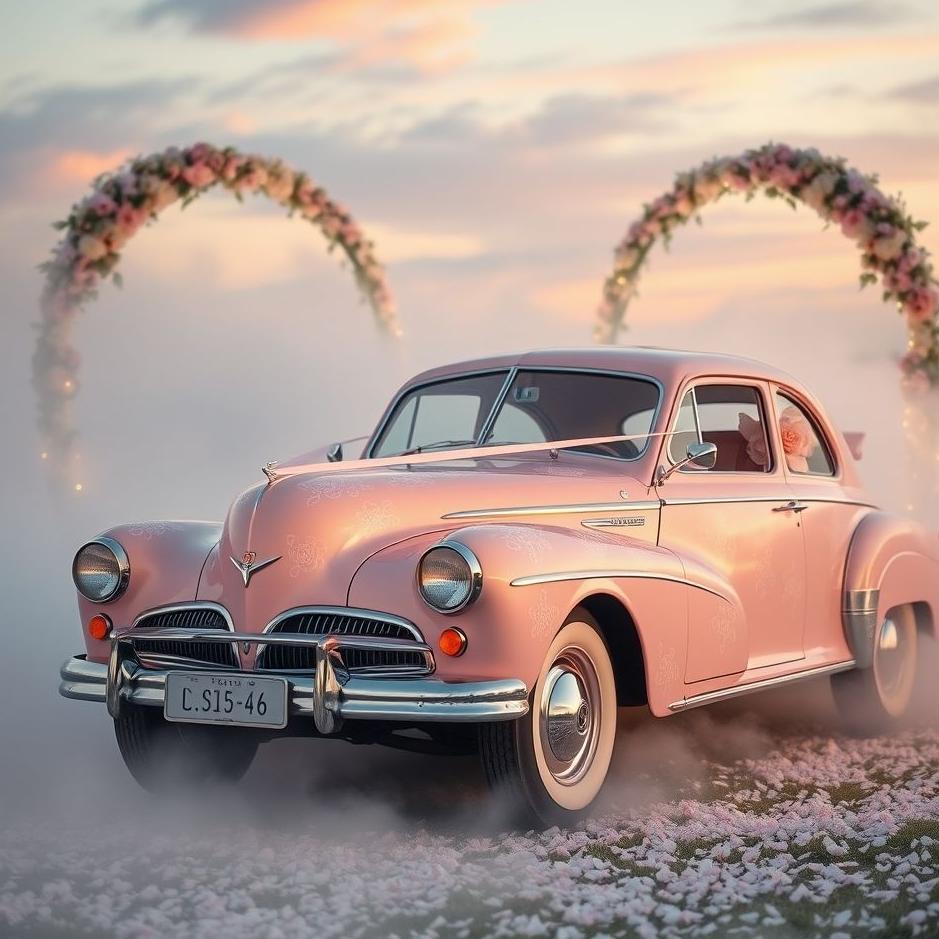 Dream : Pink bridal car in a dream