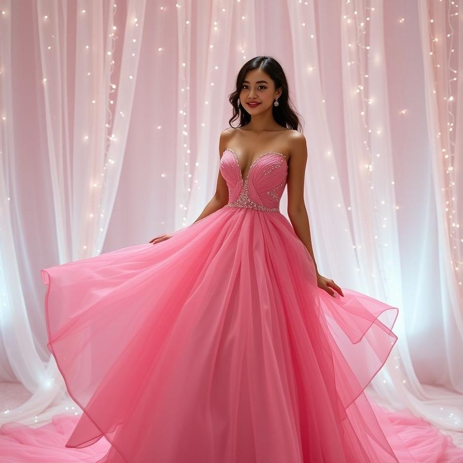 Dream : Pink evening dress in a dream