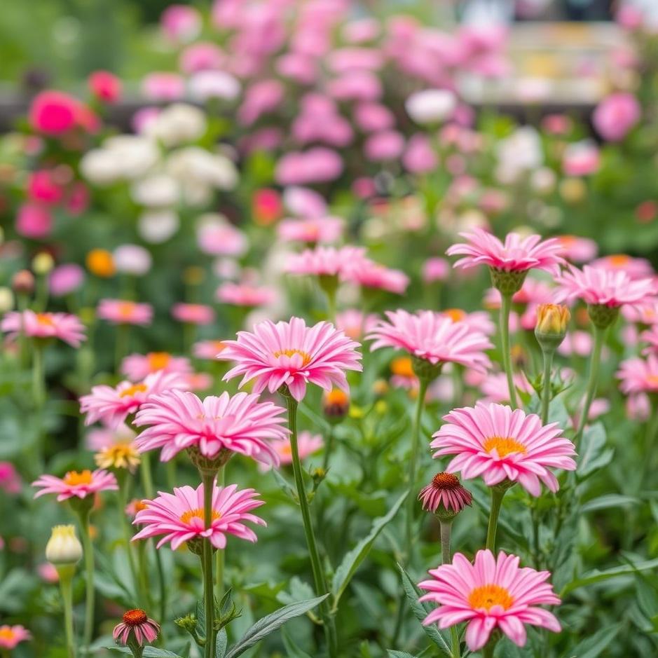 Dream : Pink flower garden in a dream