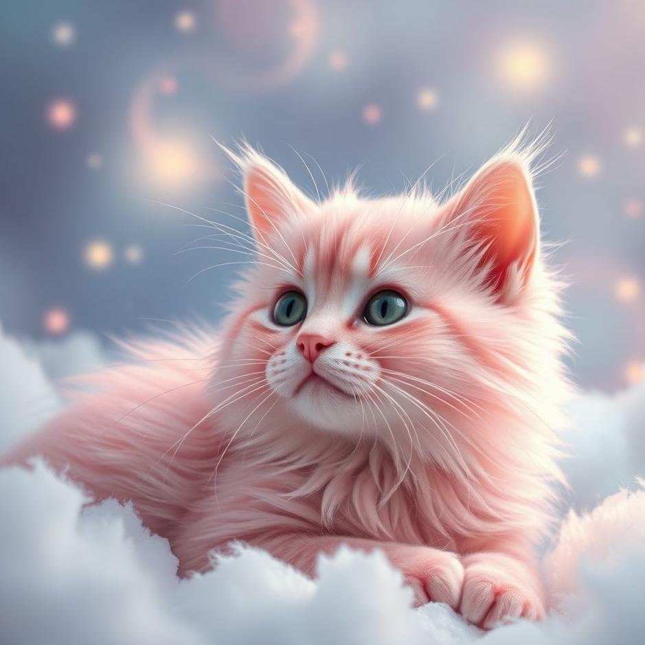 Dream : Pink furry cat in a dream