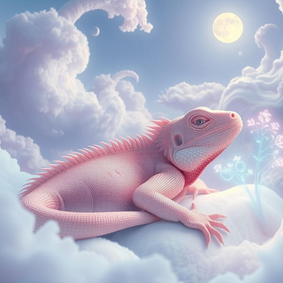 Dream : Pink iguana in a dream