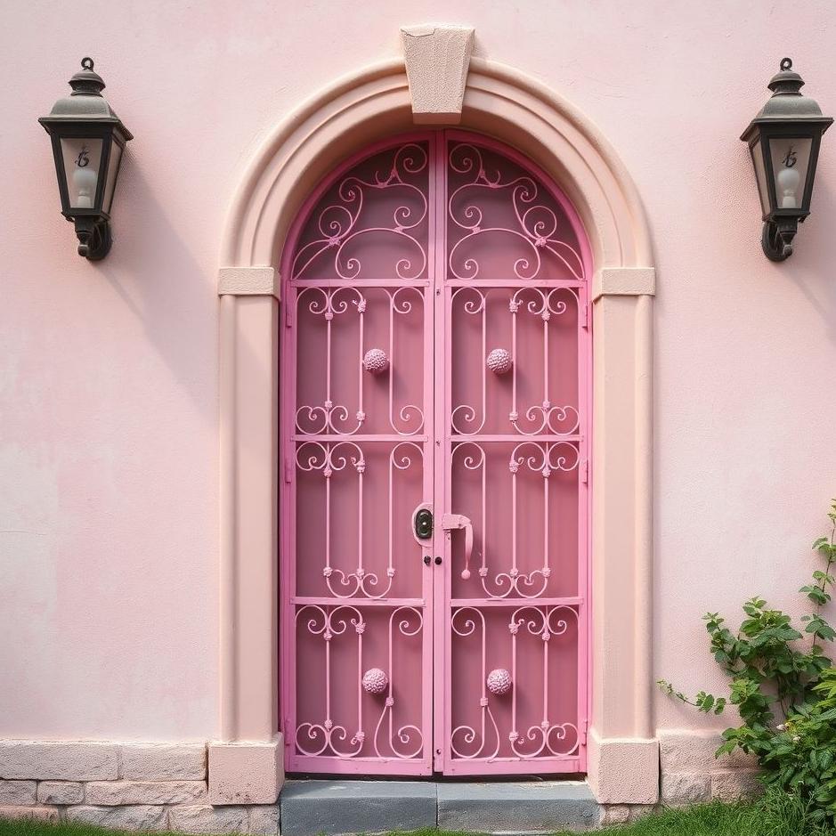 Dream : Pink iron door in a dream