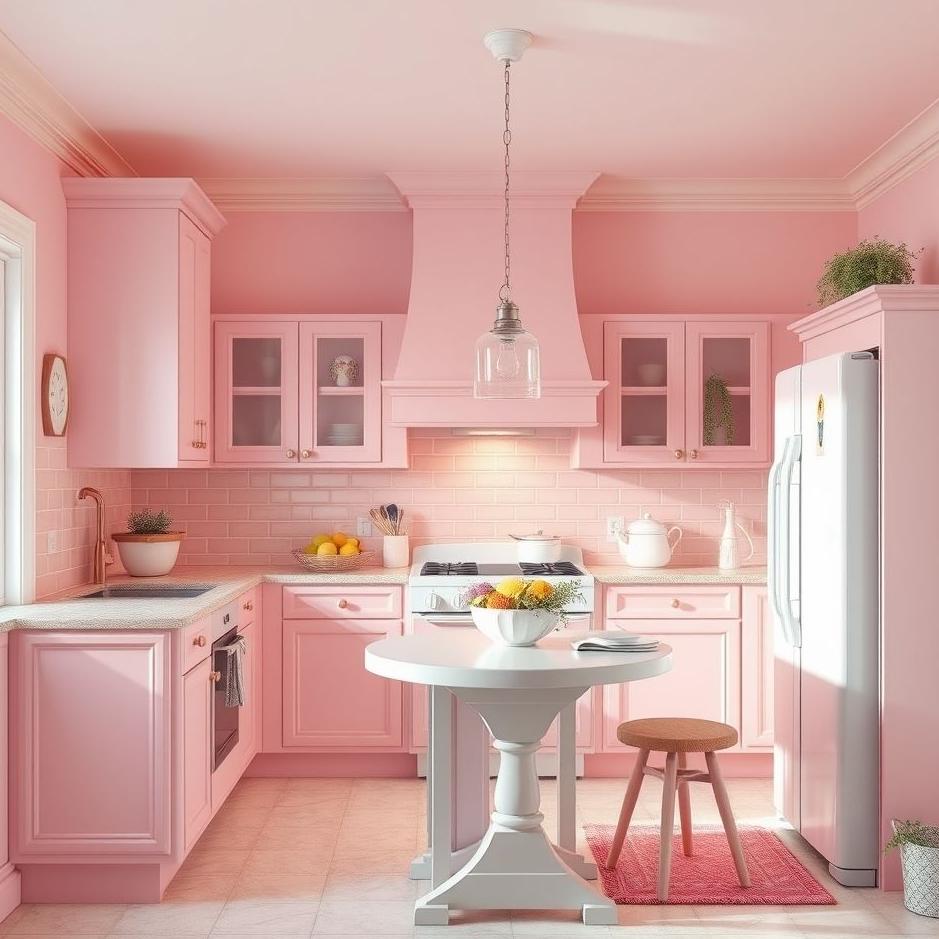 Dream : Pink kitchen in a dream