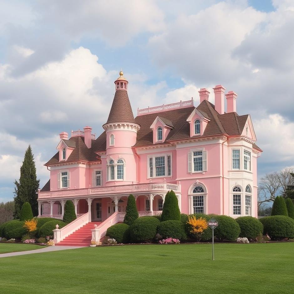 Dream : Pink mansion in a dream