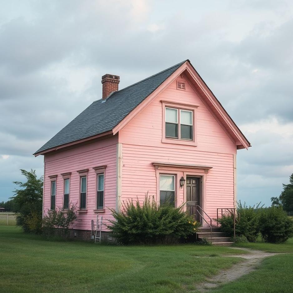 Dream : Pink old house in a dream