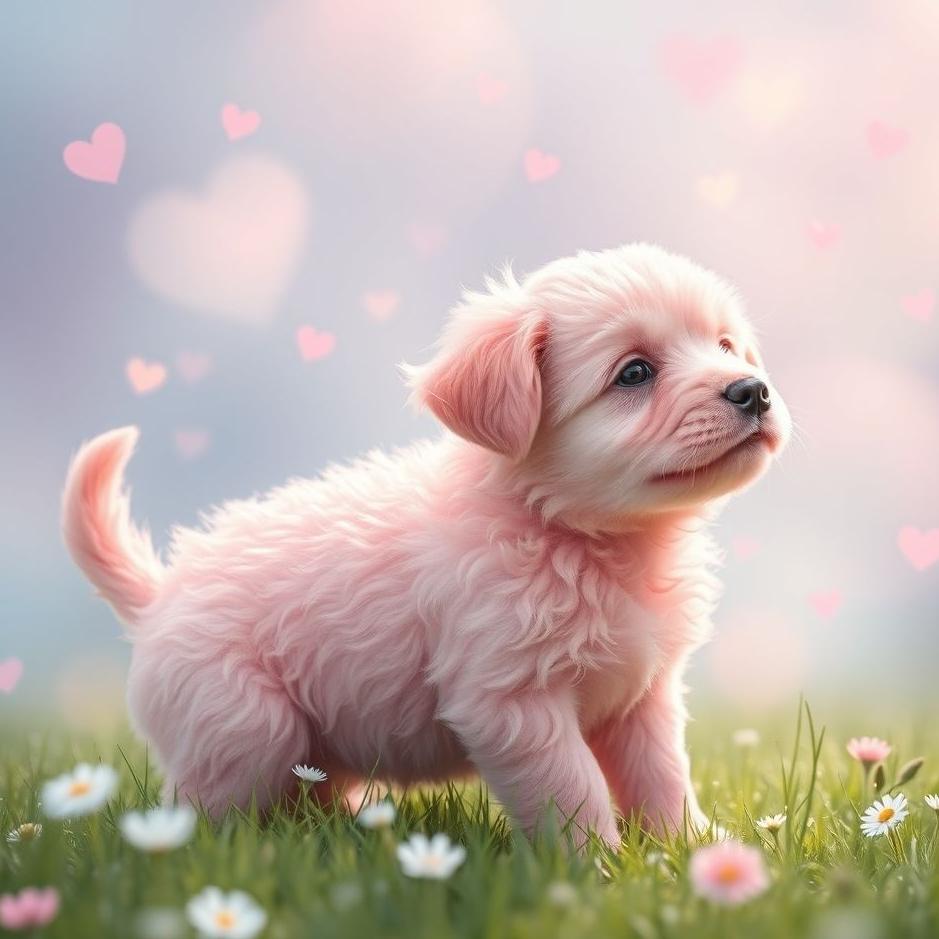 Dream : Pink puppy in a dream