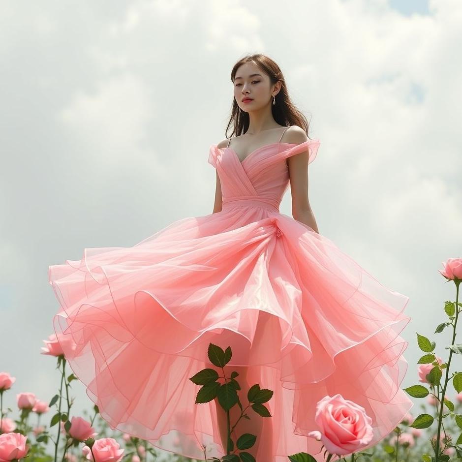 Dream : Pink rose dress in a dream