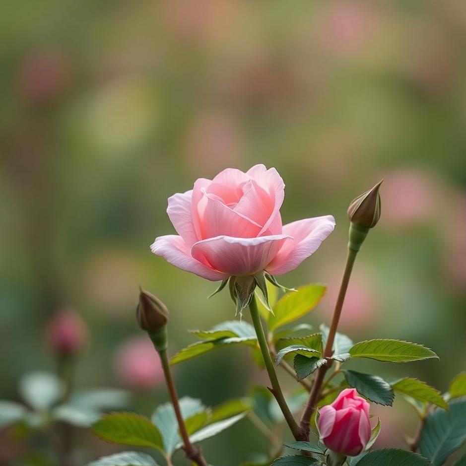 Dream : Pink rose sapling in a dream