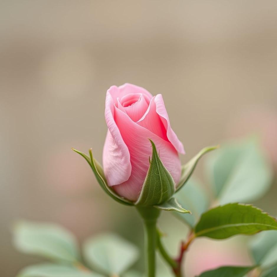 Dream : Pink rosebud in a dream