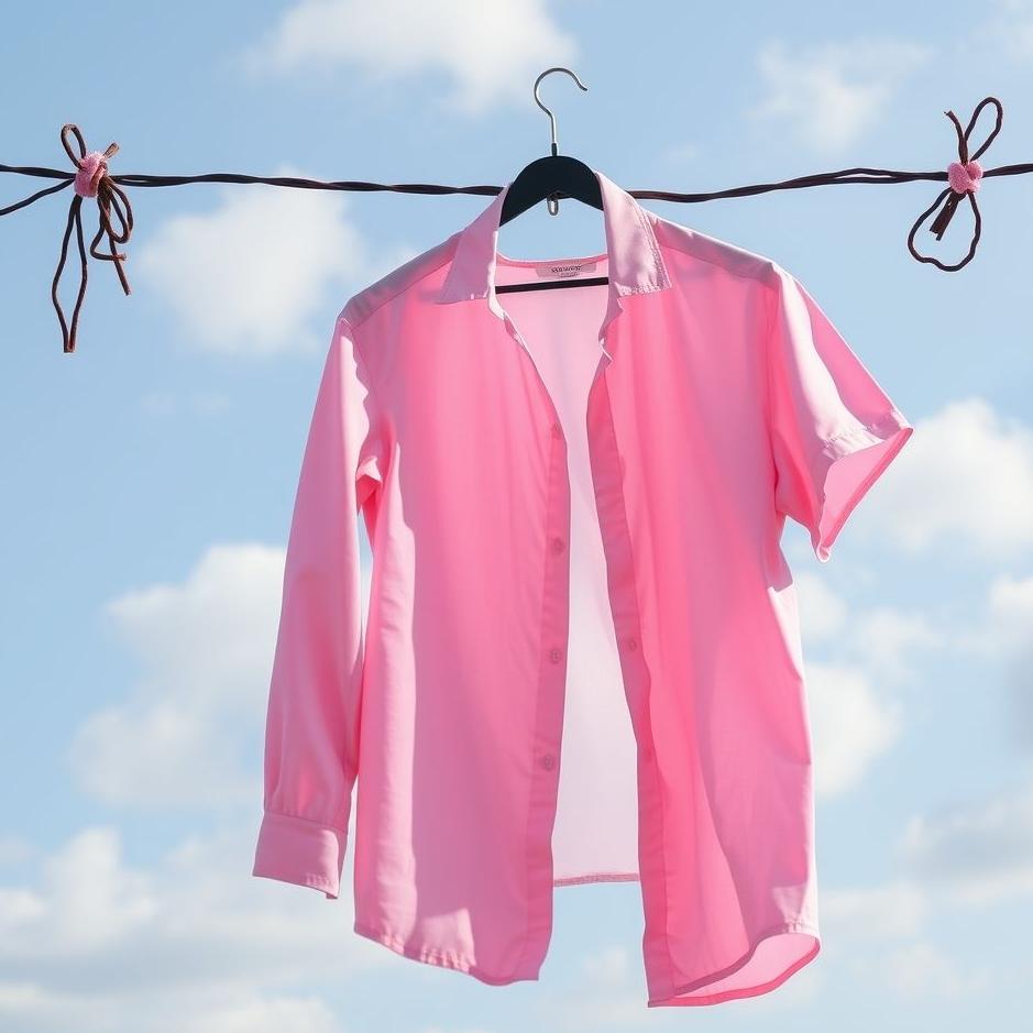 Dream : Pink shirt hanging up in a dream