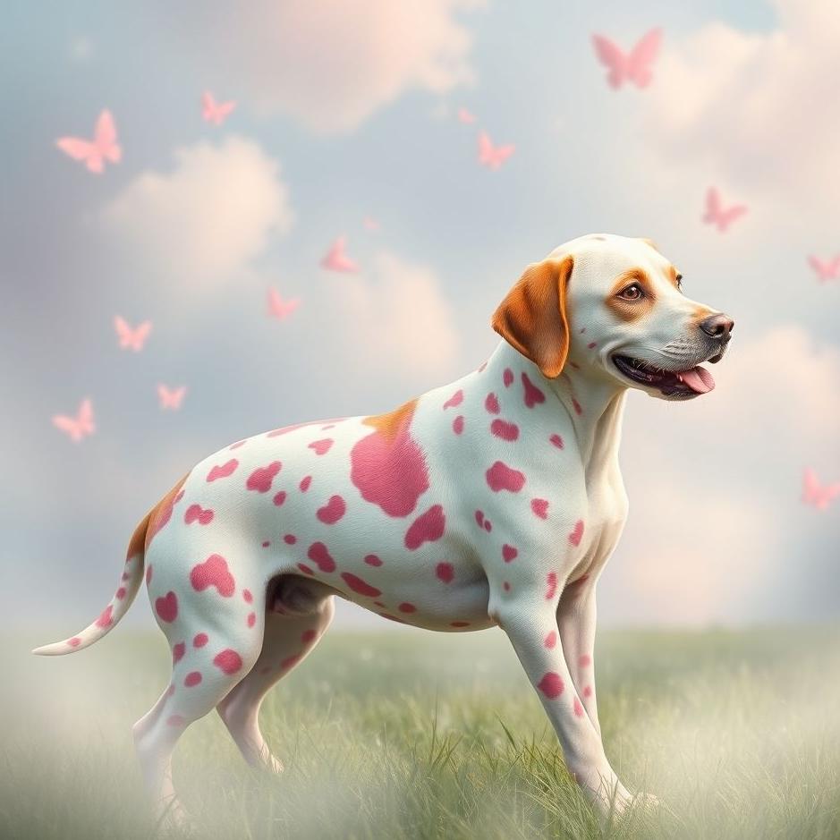 Dream : Pink spotted dog in a dream
