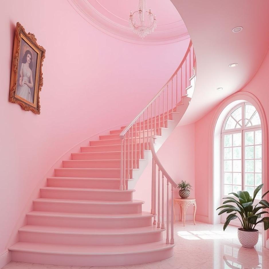 Dream : Pink staircase in a dream