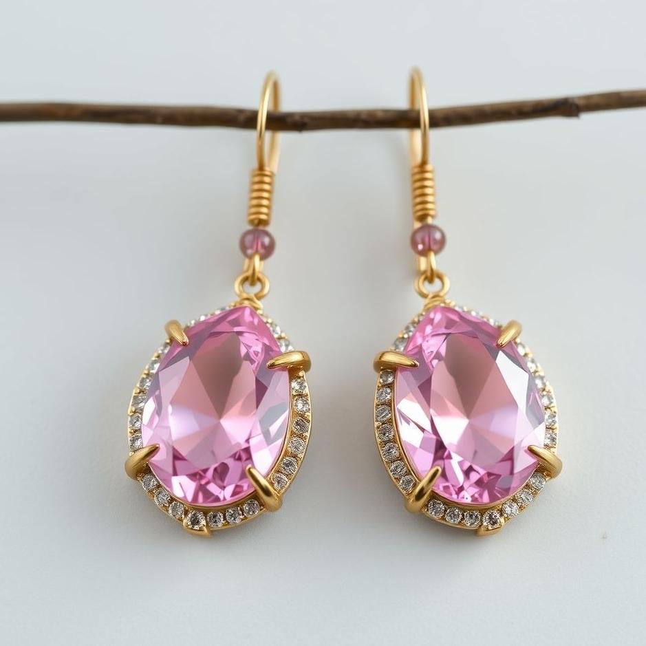 Dream : Pink stone earrings in a dream