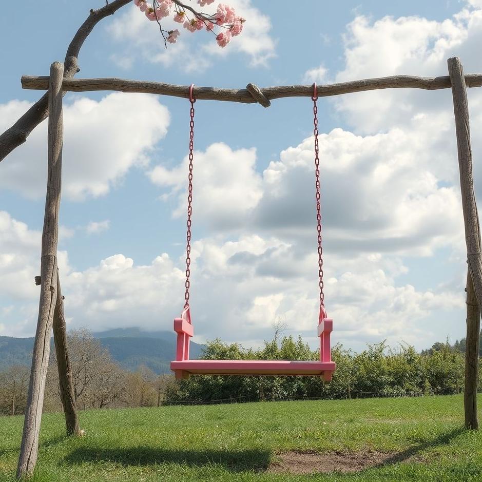 Dream : Pink swing in a dream