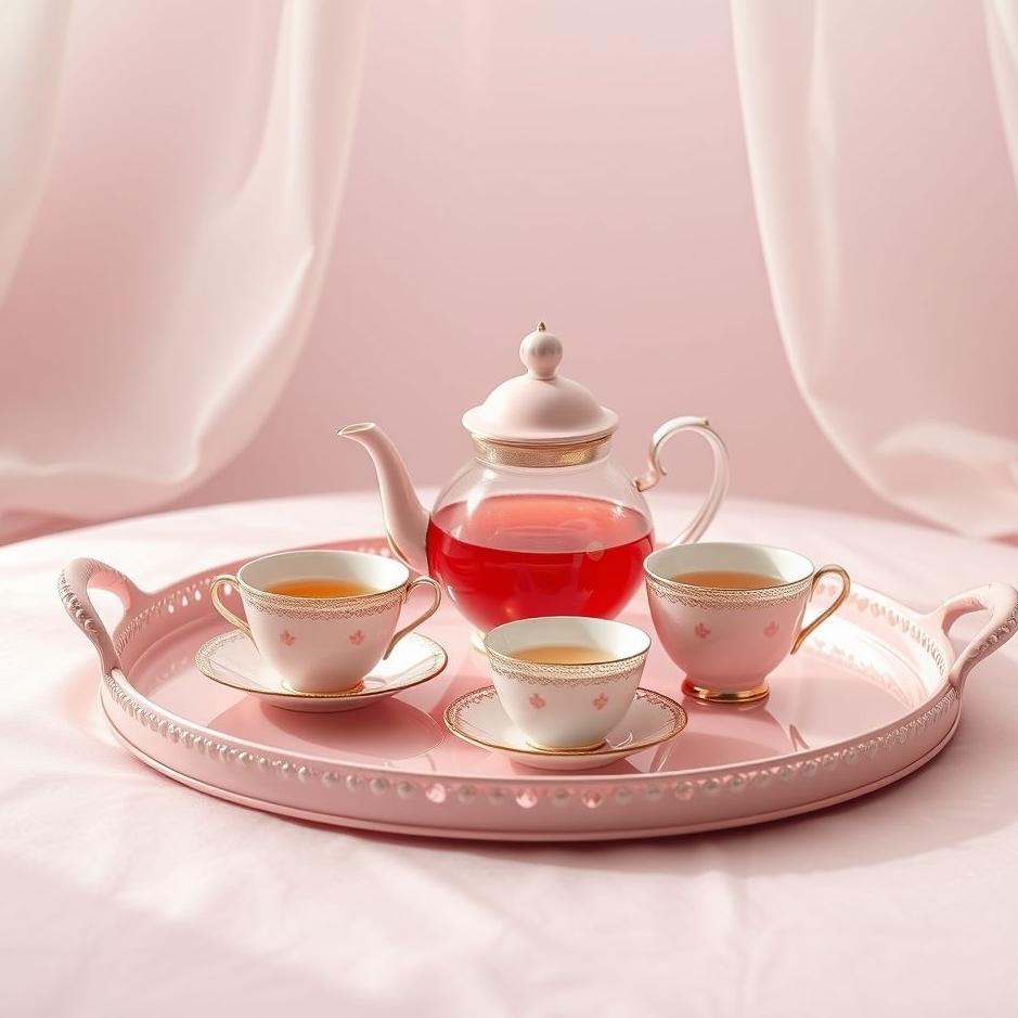 Dream : Pink tea tray in a dream