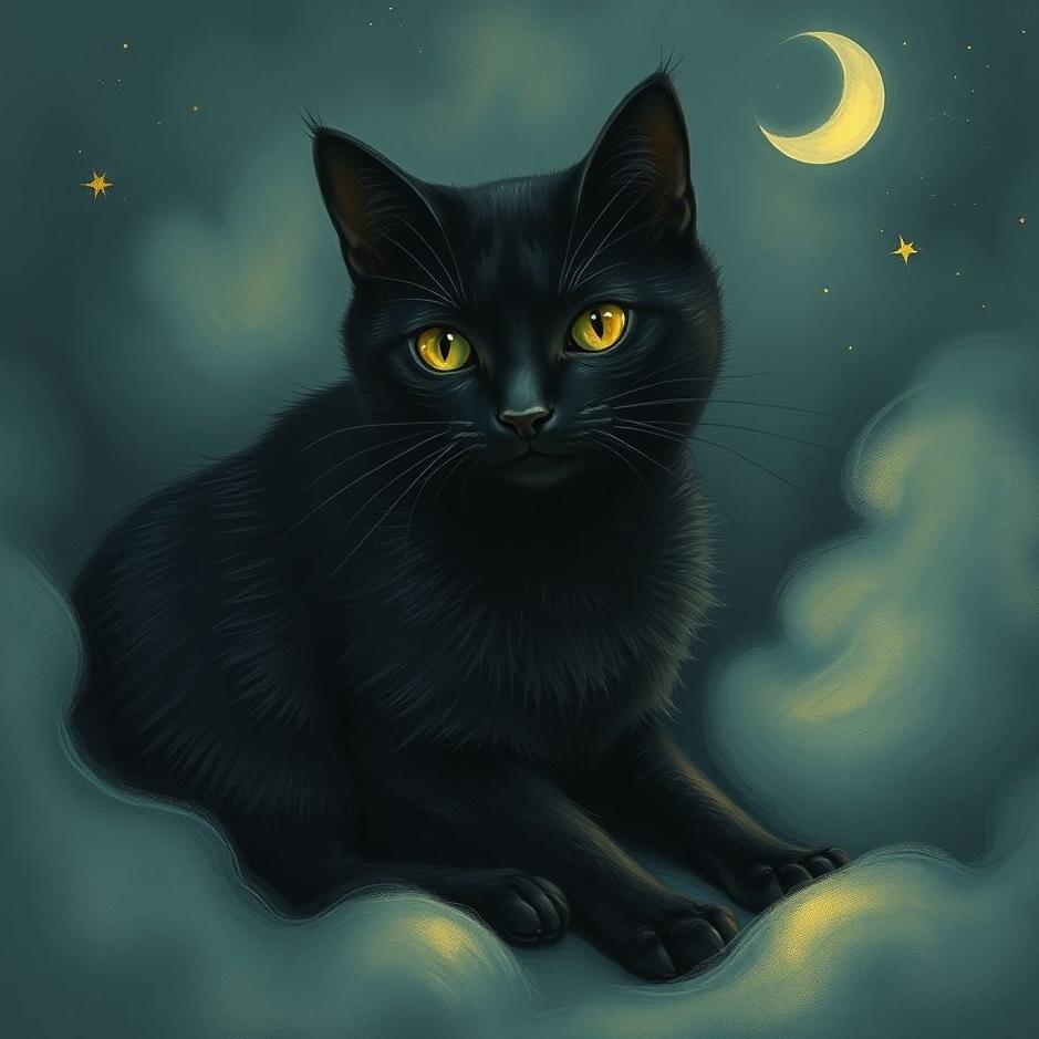 Dream : Pitch-black cat in a dream
