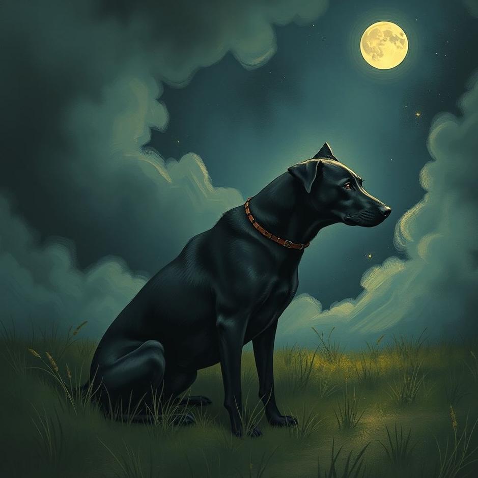 Dream : Pitch-black dog in a dream