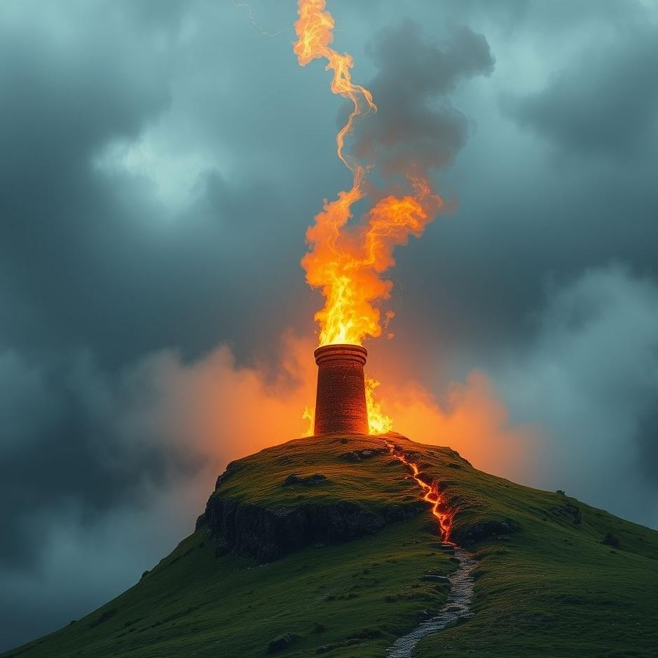 Dream : Pitch flow from the chimney in the dream