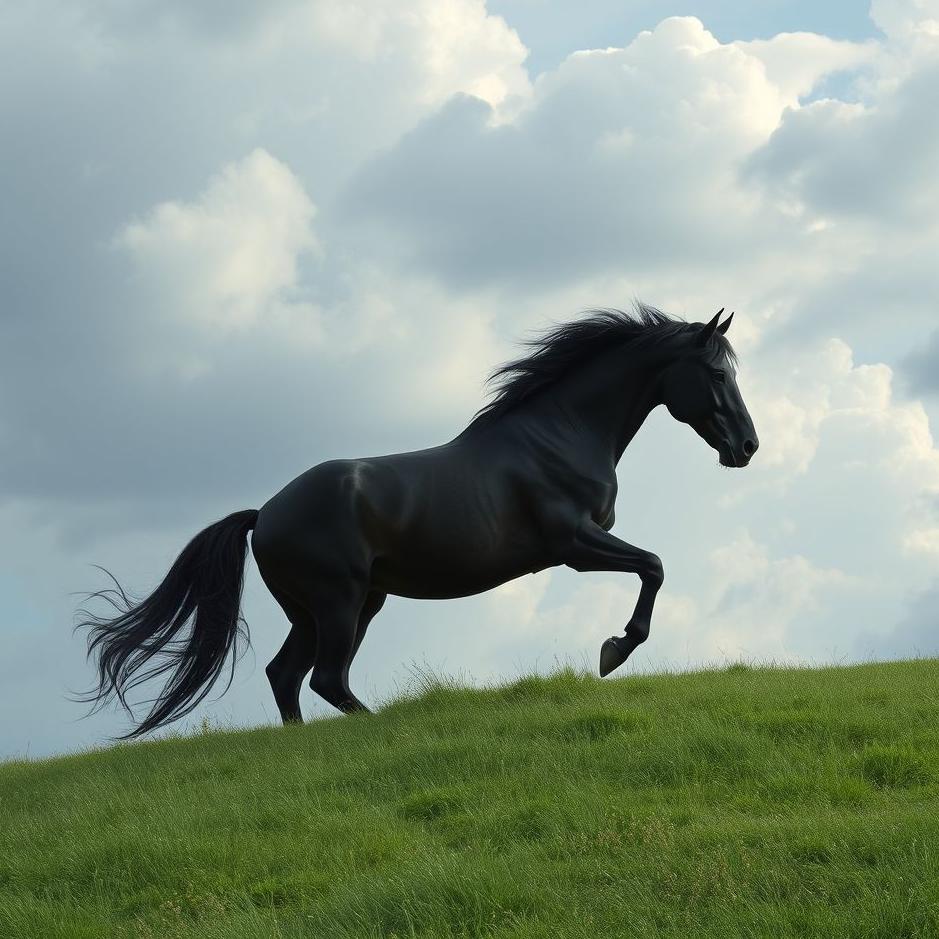 Dream : Placing a black horse in a dream
