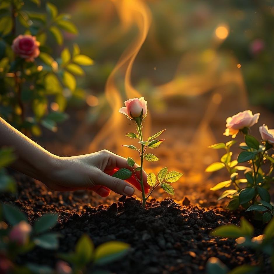 Dream : Planting a rose branch in a dream
