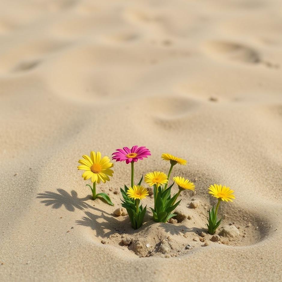 Dream : Planting flowers in sand in a dream