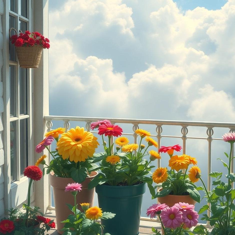 Dream : Planting flowers on the balcony in a dream