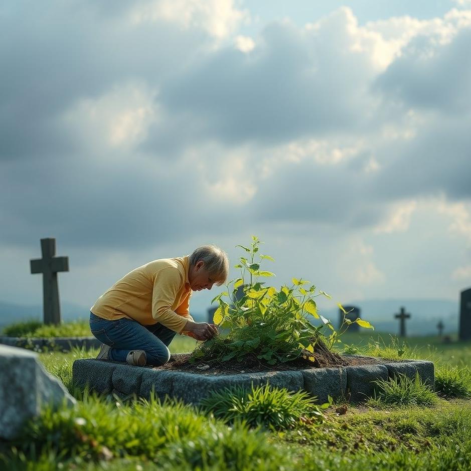 Dream : Planting greenery on a grave in a dream