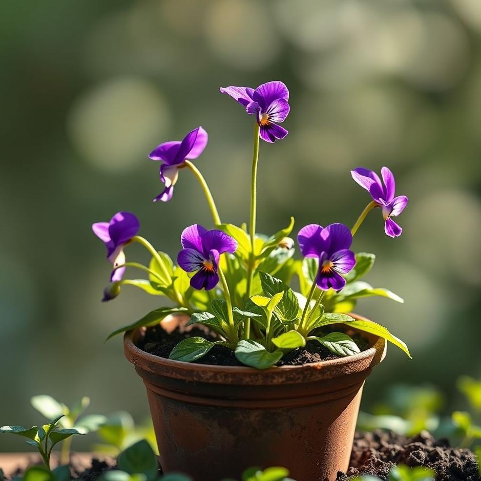 Dream : Planting violets in a pot in a dream
