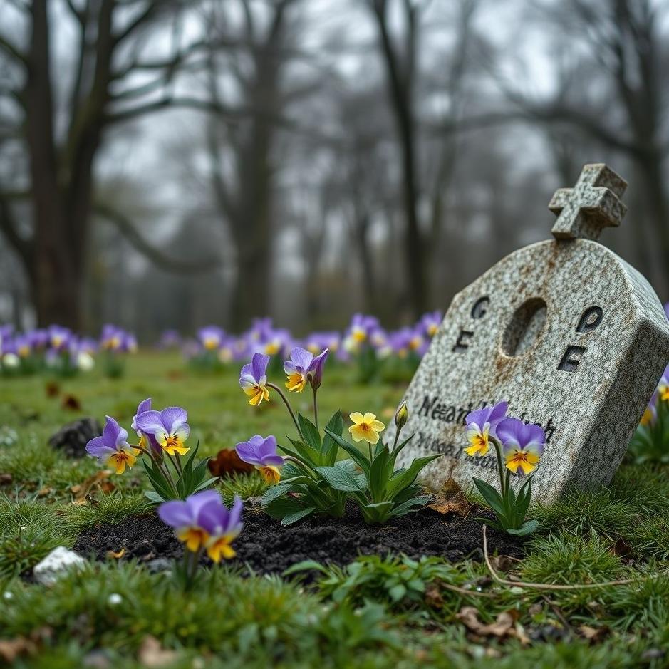 Dream : Planting violets on a grave in a dream