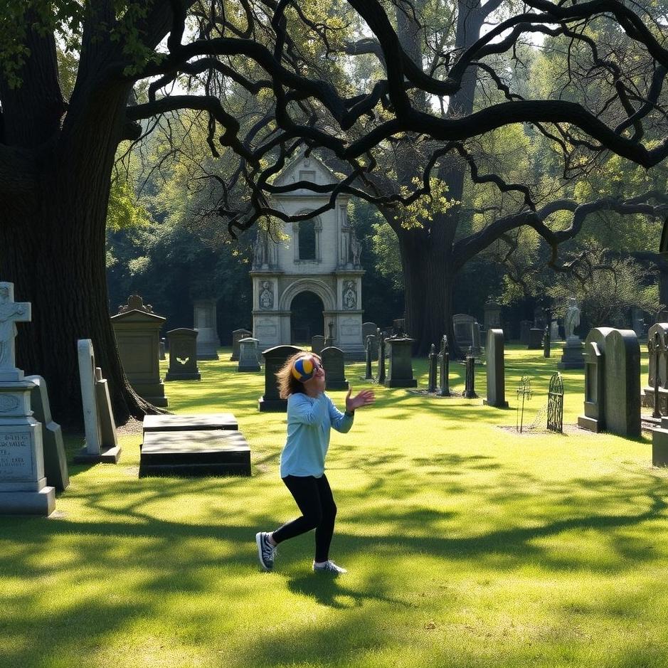Dream : Playing ball in a cemetery