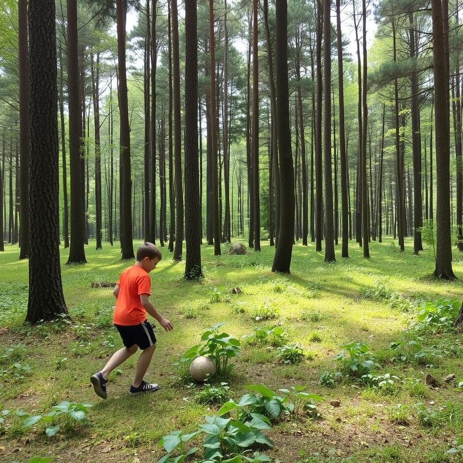 Dream : Playing ball in the forest