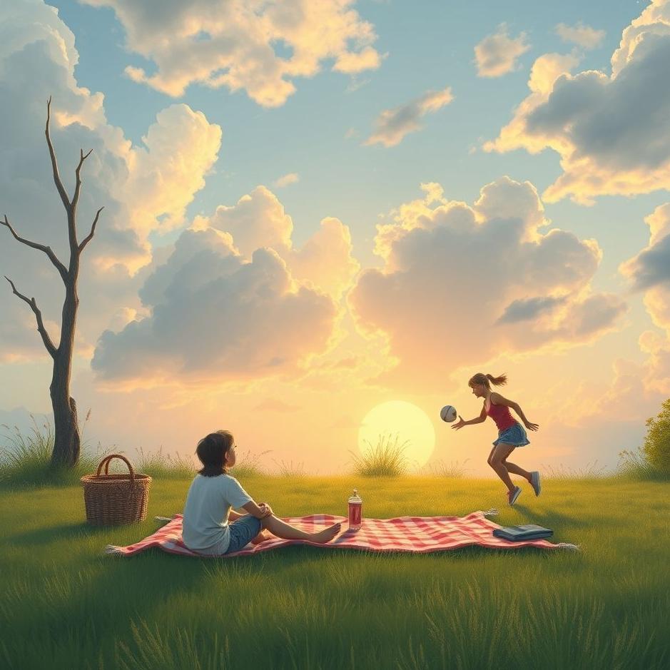 Dream : Playing ball on a picnic in a dream