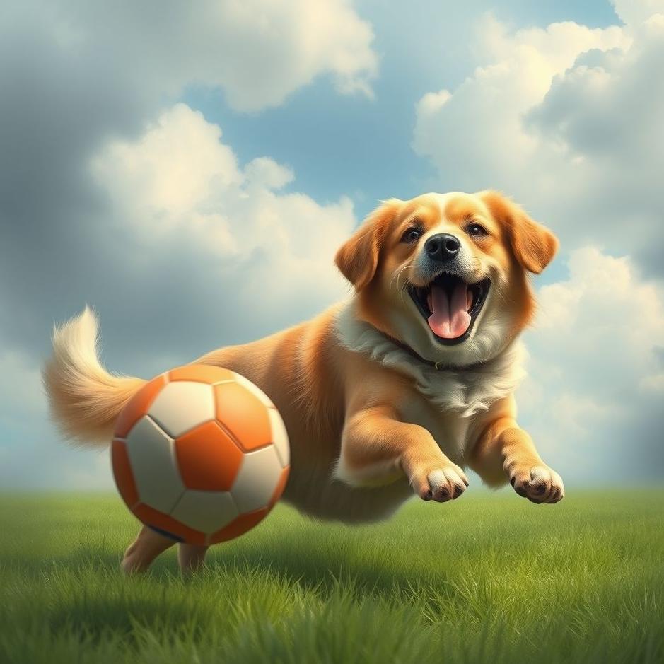 Dream : Playing ball with a dog in a dream