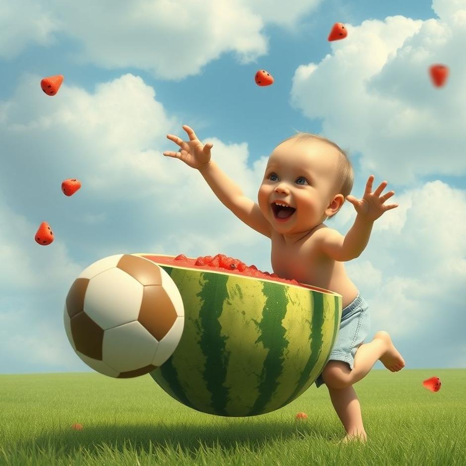 Dream : Playing ball with a watermelon in a dream
