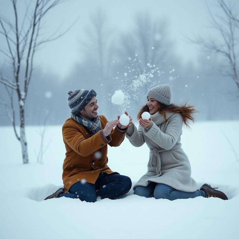 Dream : Playing snowballs with your lover in a dream